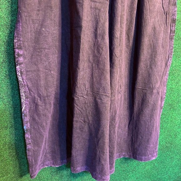 174 NWT Purple Hippie Handmade Floral Embroidered W/Leg Boho Trouser Crop Pant - Picture 15 of 15